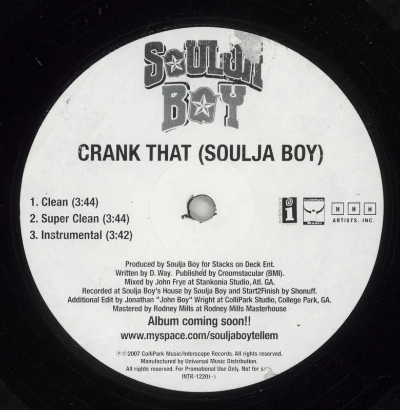 Soulja Boy Crank That [Soulja Boy] - Promo US Promo 12" vinyl