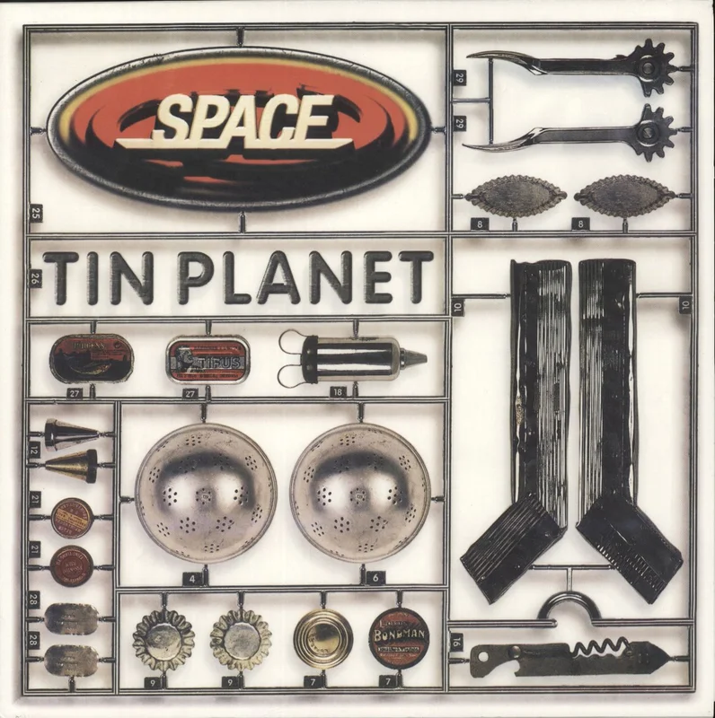 Space (90s) Tin Planet - Clear & Silver Splatter Vinyl UK Vinyl LP