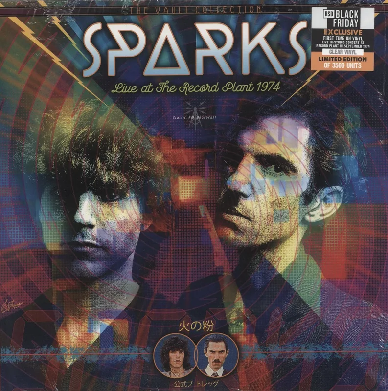 Sparks Live At The Record Plant 1974 - RSD Black Friday 2023 - Clear Vinyl - Shrink UK Vinyl LP