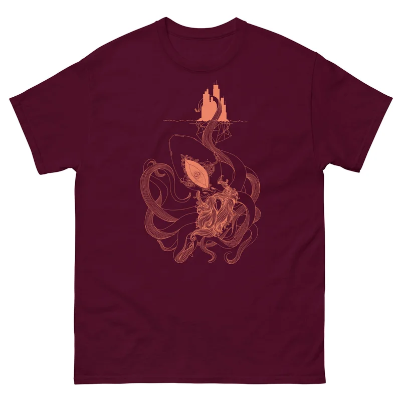 Squid Tee Maroon