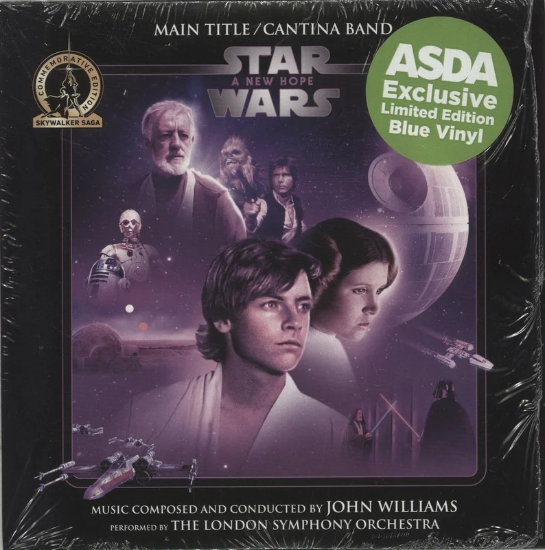 Star Wars Star Wars: A New Hope - Main Title - Skywalker Saga Commemorative Edition - Blue Vinyl UK 7" vinyl