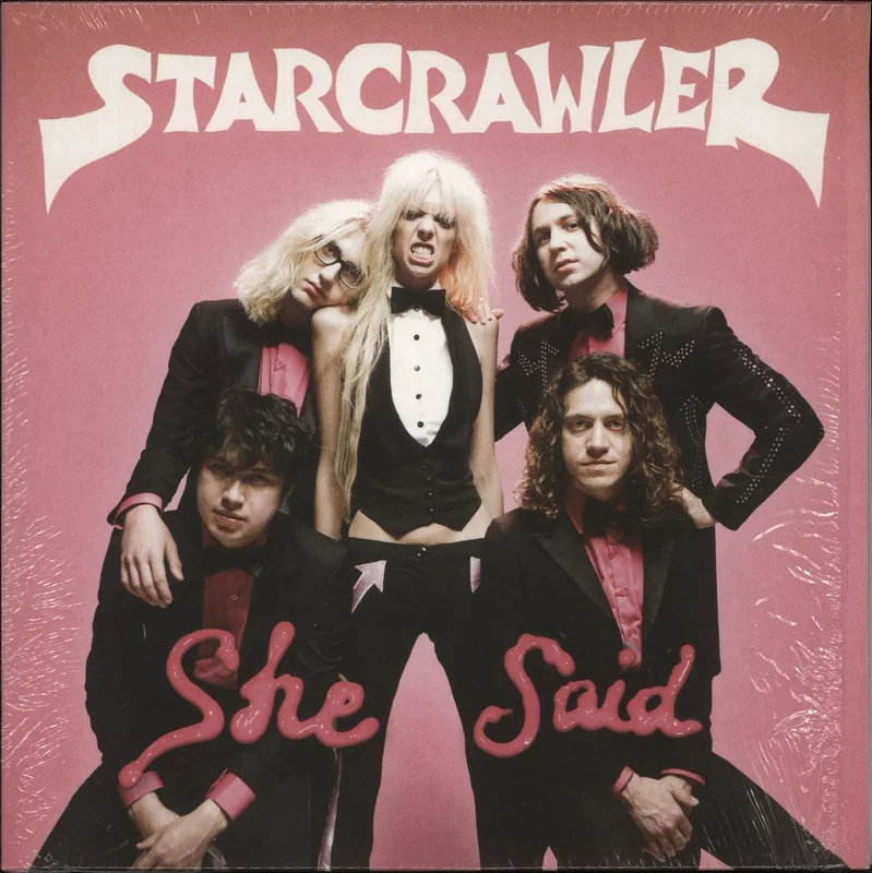 Starcrawler She Said - Pink Swirl Vinyl - Autographed Print UK Vinyl LP