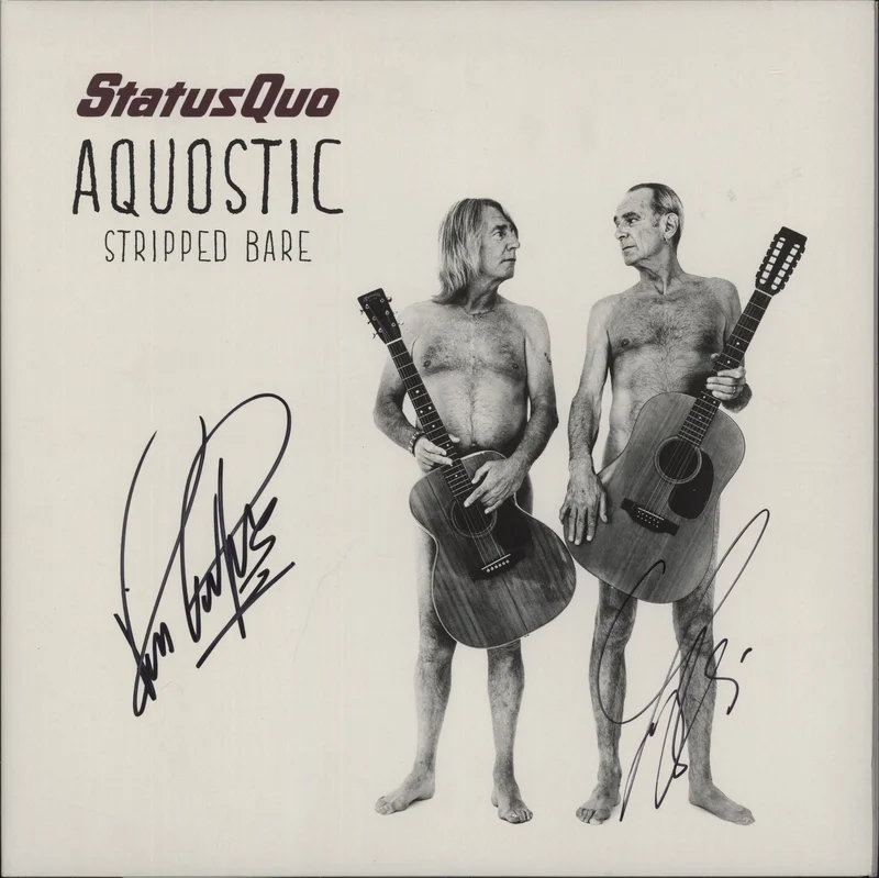 Status Quo Aquostic: Stripped Bare - Autographed UK 2-LP vinyl set