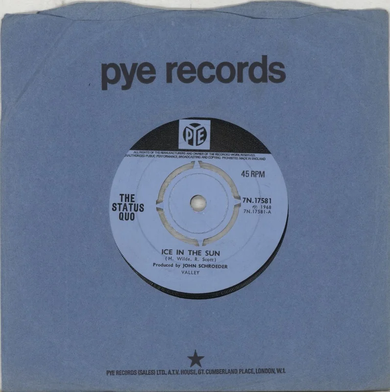 Status Quo Ice In The Sun UK 7" vinyl