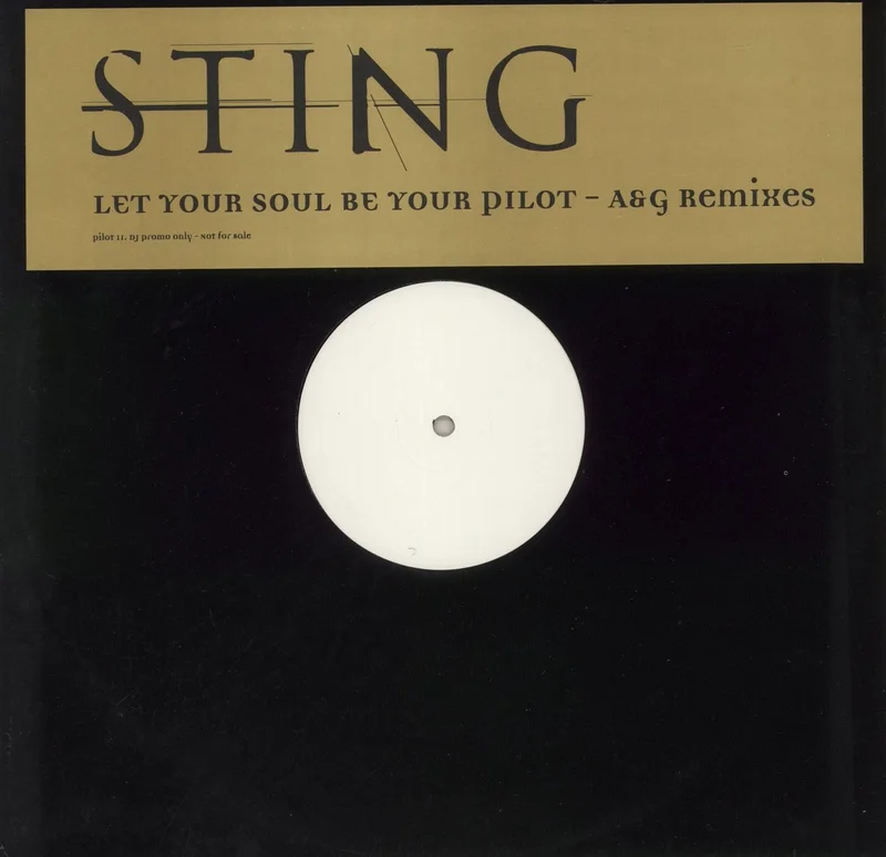 Sting Let Your Soul - Mustard Slv Sticker UK Promo 12" vinyl