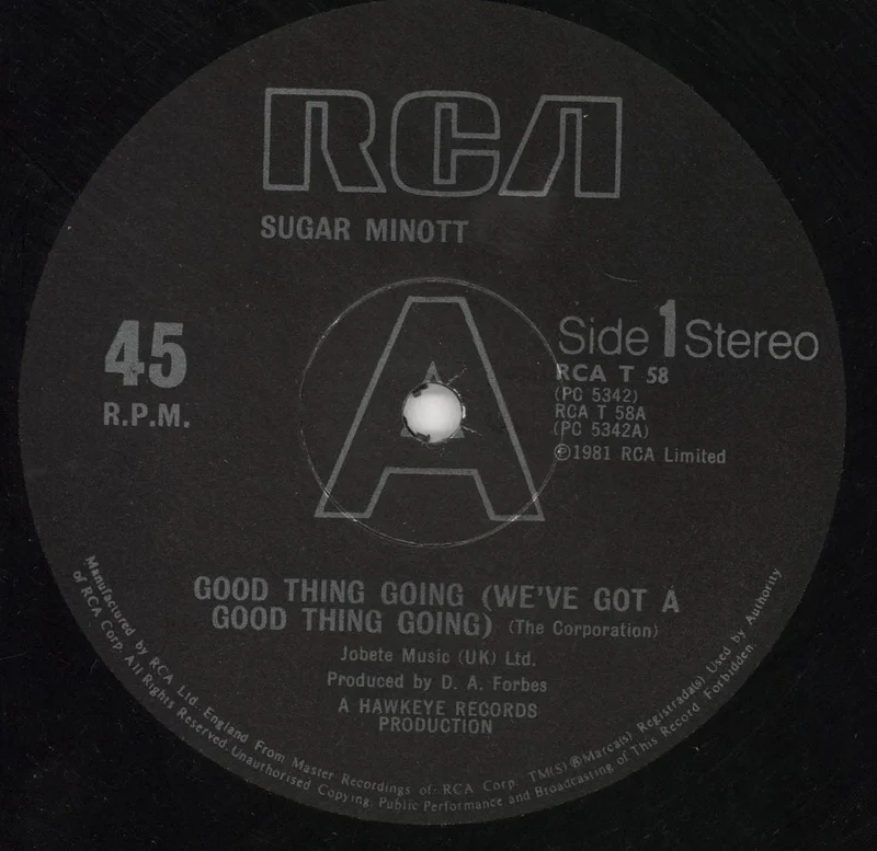 Sugar Minott Good Thing Going UK 12" vinyl