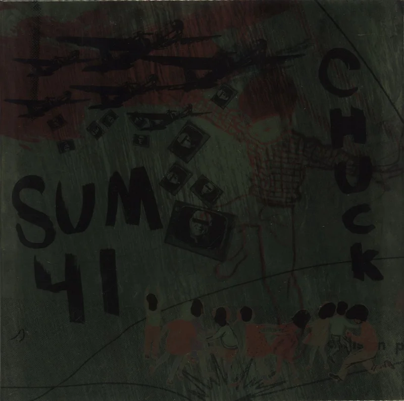 Sum 41 Chuck - Translucent Blue With Red & Grey Splash Vinyl Canadian Vinyl LP