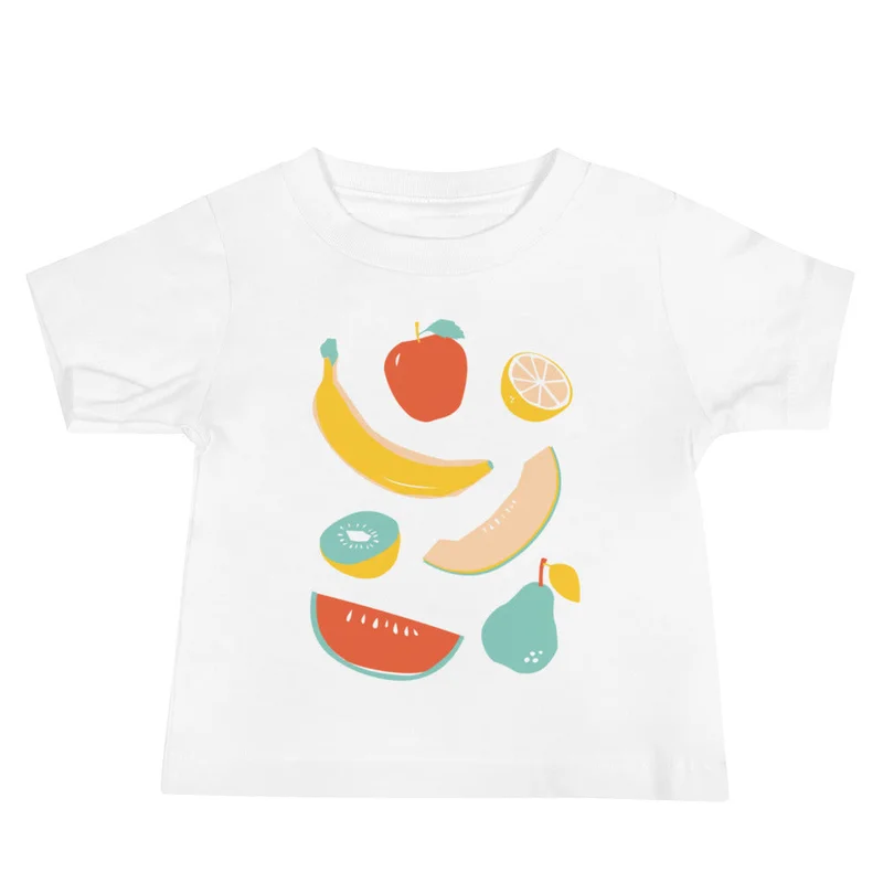 Summer Fruit Baby Tee Black