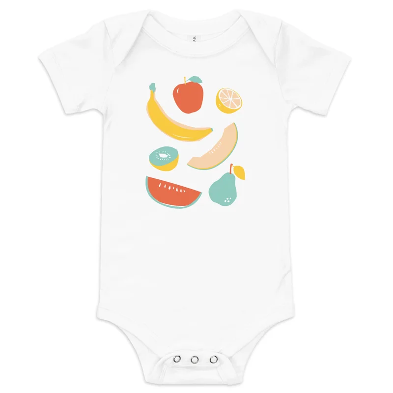 Summer Fruit Onesie Dark Grey Heather