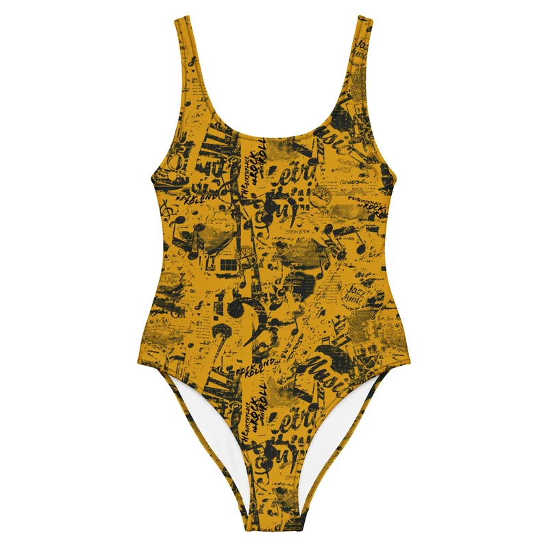 Sun Records Newsprint One-Piece Swimsuit