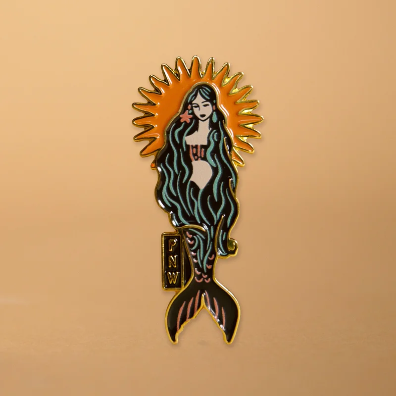 Sunburst Mermaid Enamel Magnet