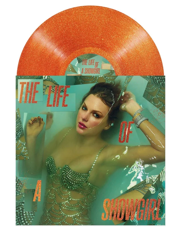 Taylor Swift The Life Of A Showgirl - Portofino Orange Glitter Vinyl + Poem from Taylor - Sealed UK Vinyl LP