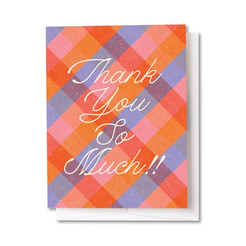 Thank You So Much Plaid Card