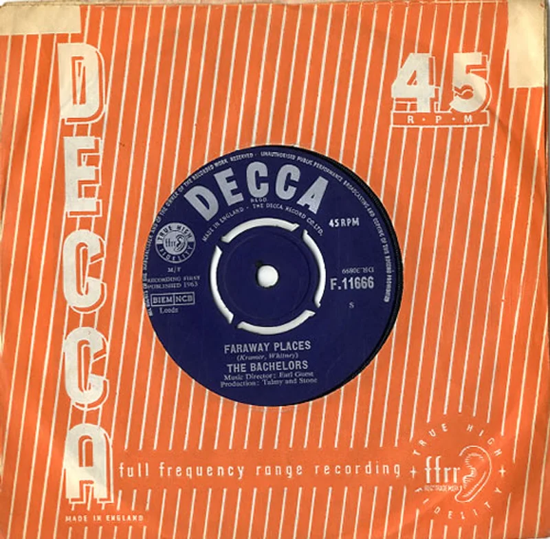 The Bachelors Faraway Places UK 7" vinyl