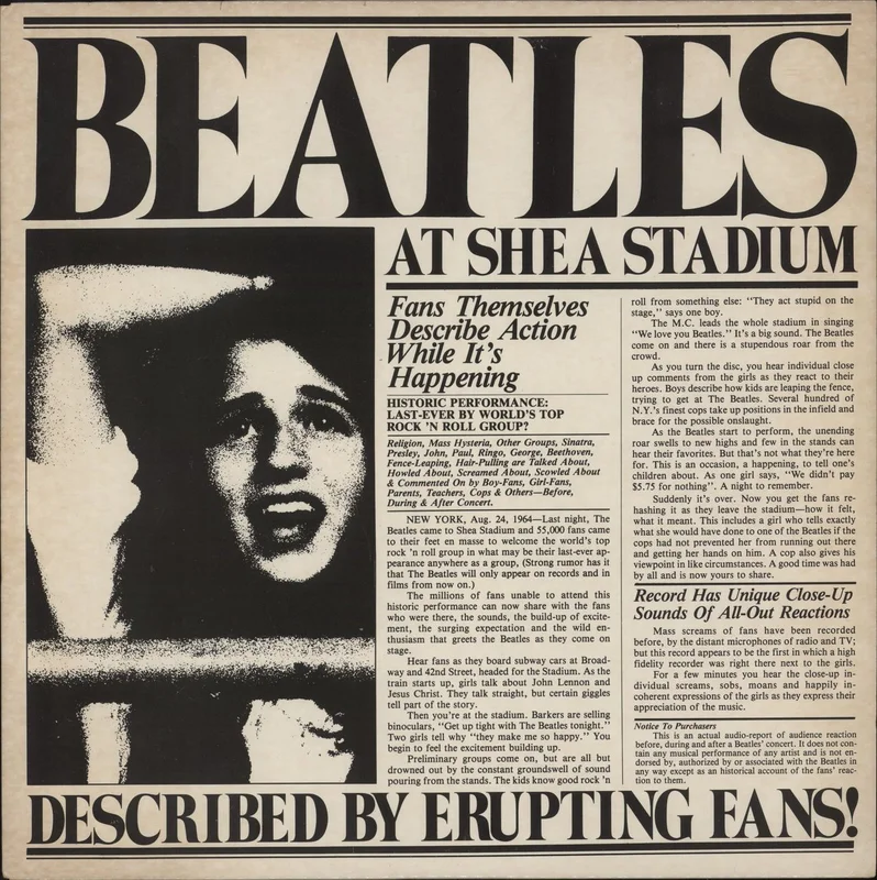 The Beatles Beatles At Shea Stadium - Described By Erupting Fans! US Vinyl LP