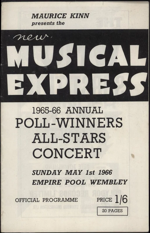 The Beatles NME Poll-Winners Concert 1966 UK Tour programme