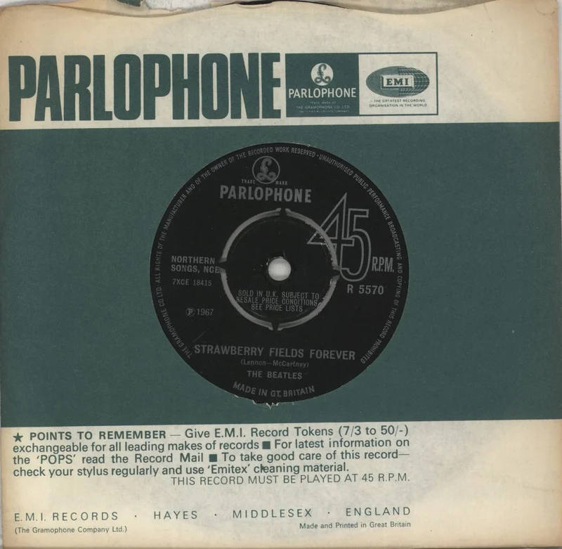 The Beatles Strawberry Fields Forever - 1st - 4pr - VG UK 7" vinyl