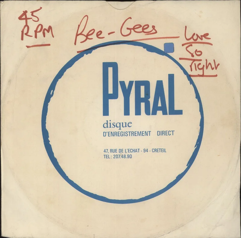 The Bee Gees Love So Right UK Acetate