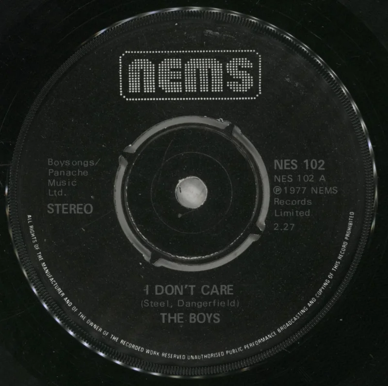 The Boys (Punk) I Don't Care UK 7" vinyl