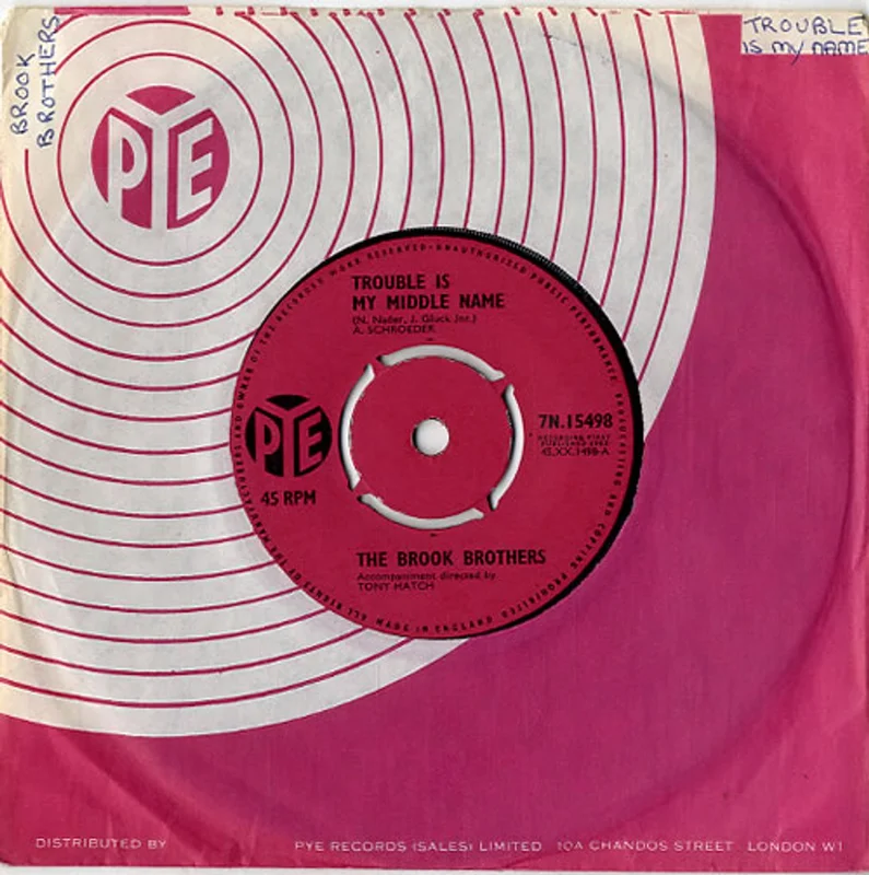 The Brook Brothers Trouble Is My Middle Name UK 7" vinyl