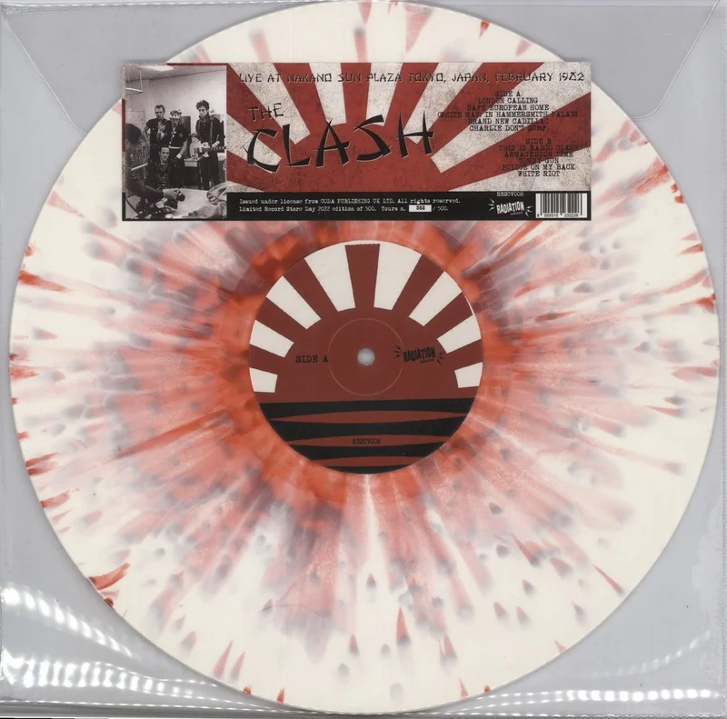 The Clash Live At Nakano Sun Plaza - White W/ Red Splatter Vinyl - RSD22 UK Vinyl LP