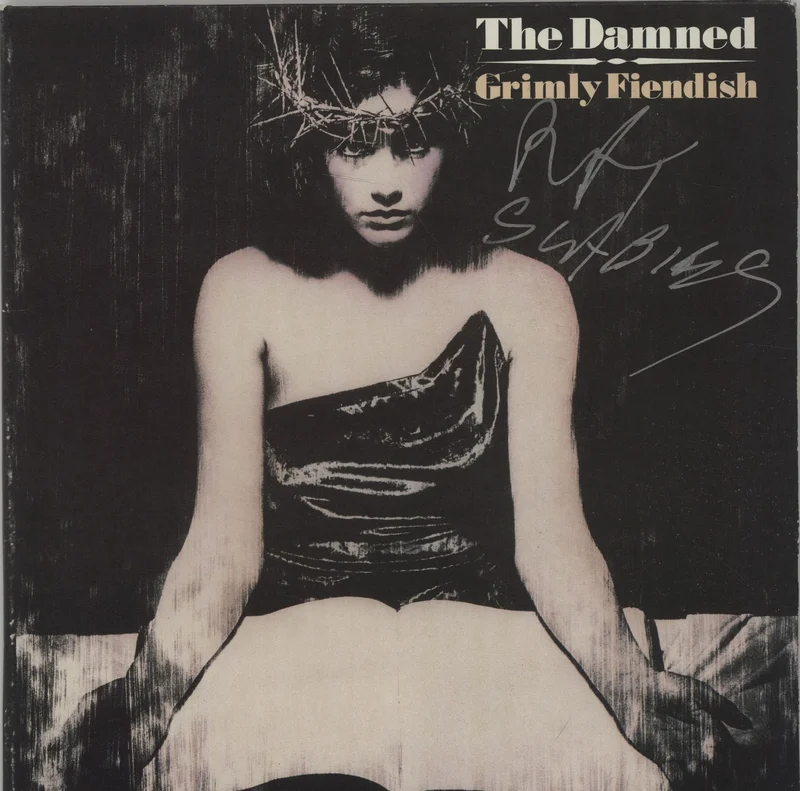 The Damned Grimly Fiendish - Rat Scabies Autograph UK 7" vinyl