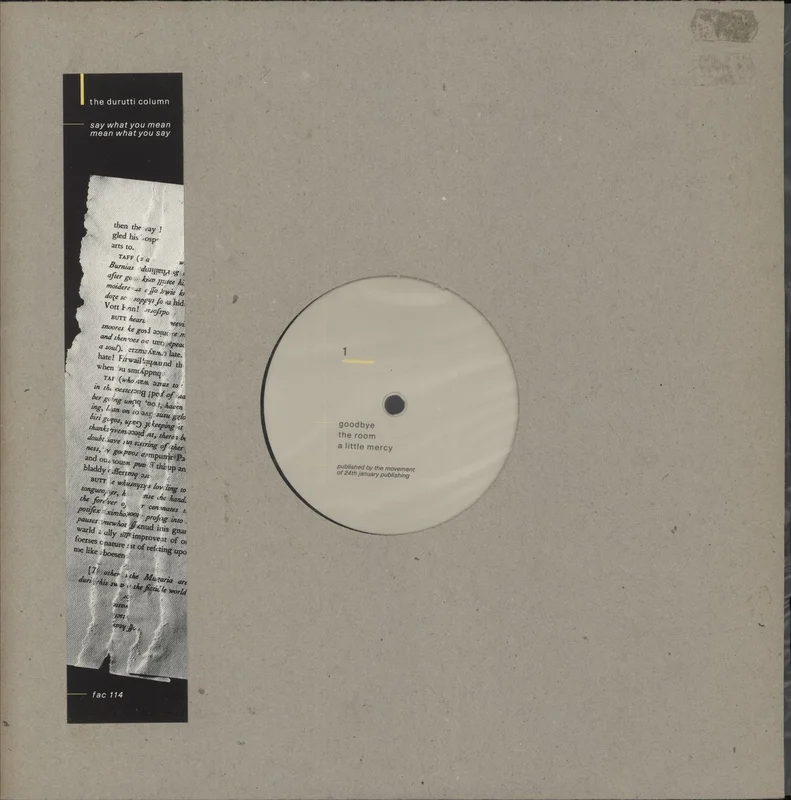 The Durutti Column Say What You Mean, Mean What You Say UK 12" vinyl