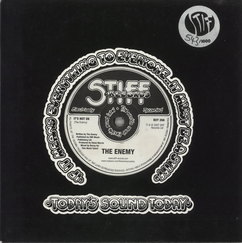 The Enemy It's Not OK UK 7" vinyl