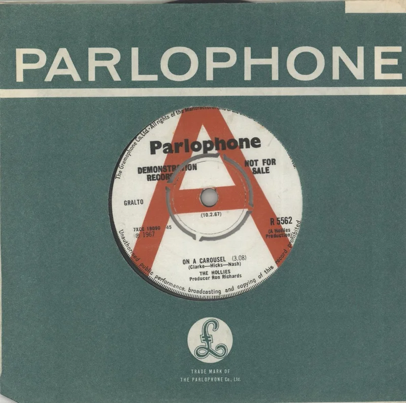 The Hollies On A Carousel - A Label - VG UK Promo 7" vinyl
