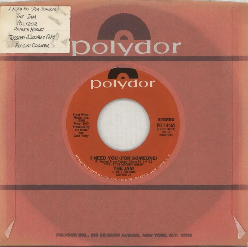 The Jam I Need You US Promo 7" vinyl