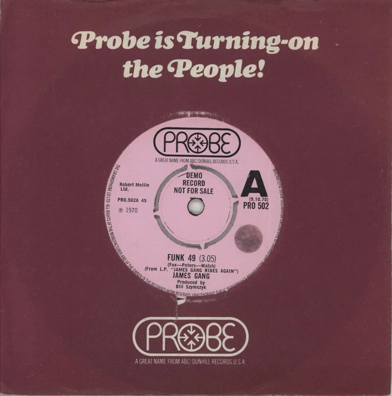 The James Gang Funk 49 - Demo Label UK Promo 7" vinyl