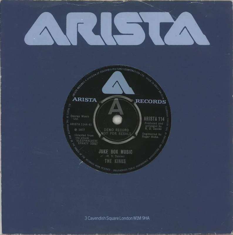 The Kinks Jukebox Music UK Promo 7" vinyl