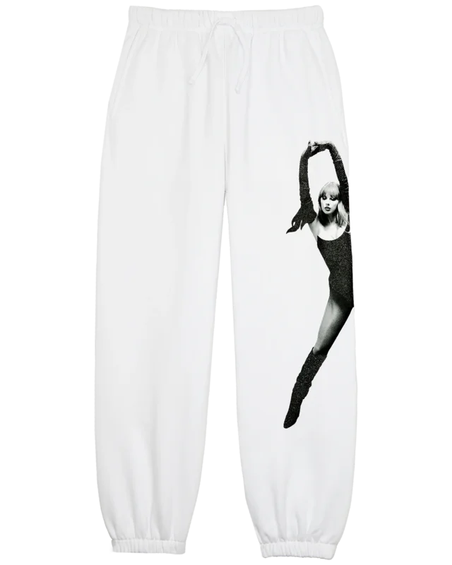 The Life of a Showgirl Shiny Bug White Sweatpants