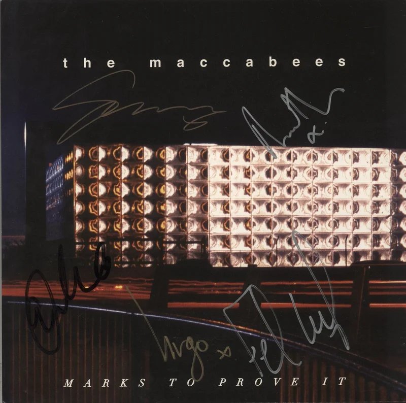 The Maccabees Marks To Prove It - Blue Vinyl + Fully Autographed UK Vinyl LP