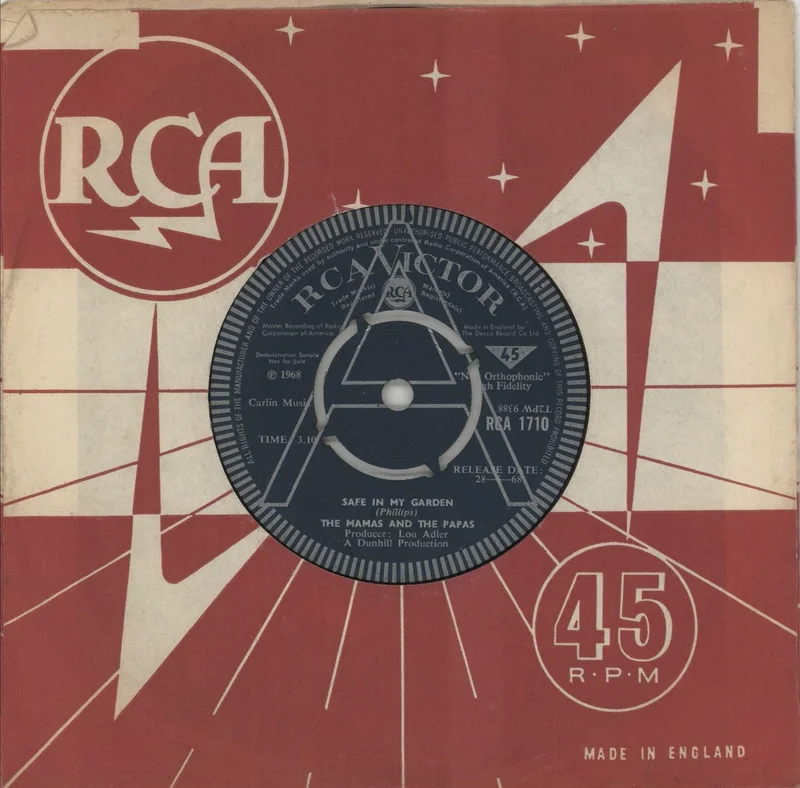 The Mama's And The Papa's Safe In My Garden UK Promo 7" vinyl