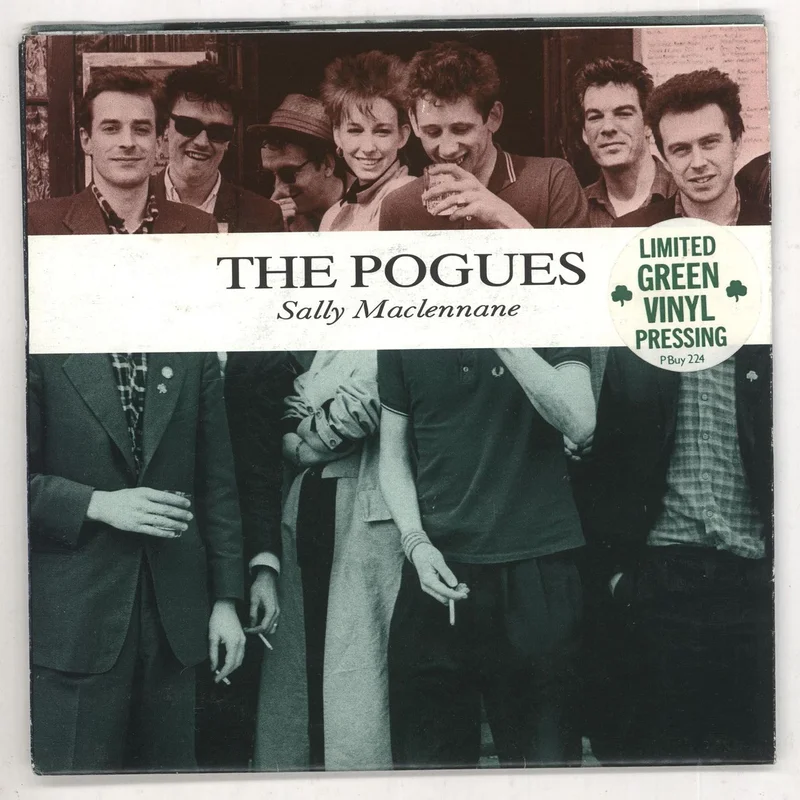 The Pogues Sally Maclennane - Green Vinyl + Poster UK 7" vinyl