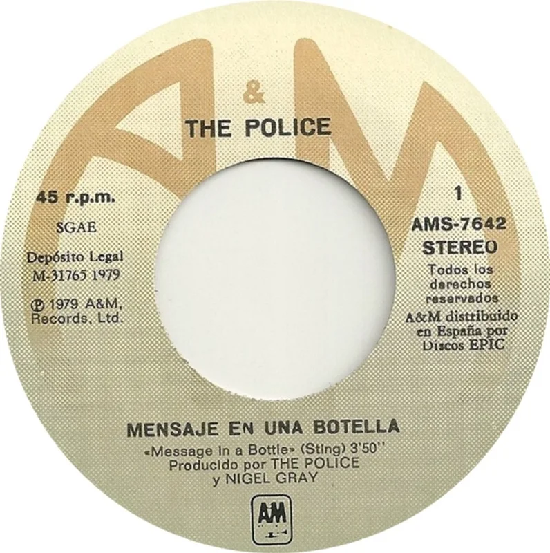 The Police Mensaje En Una Botella Spanish 7" vinyl
