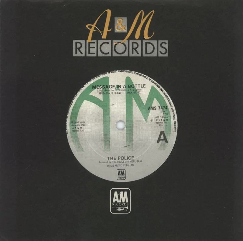 The Police Message In A Bottle - Green titled labels UK 7" vinyl