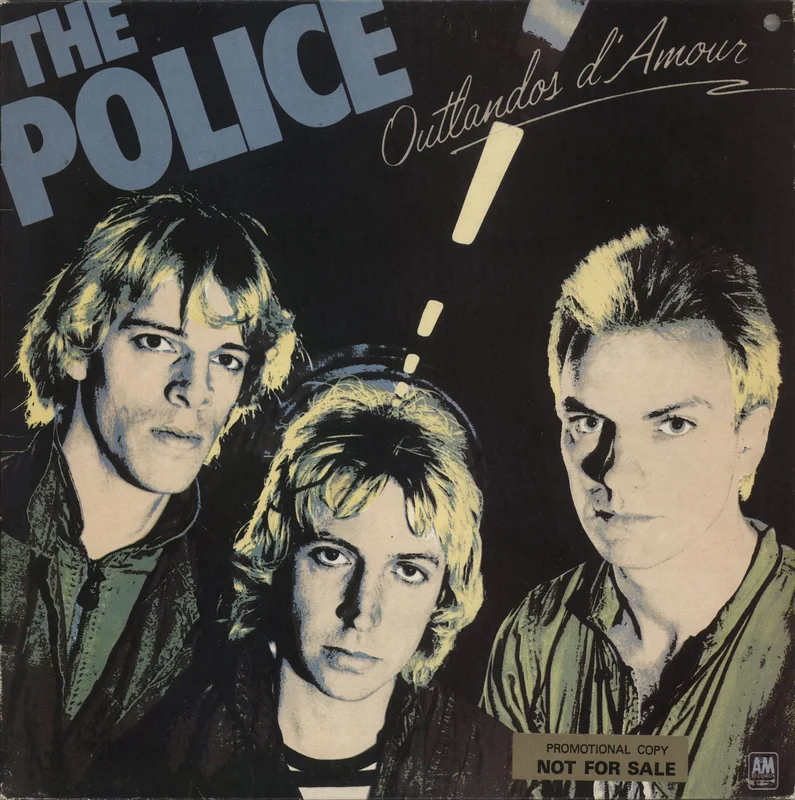 The Police Outlandos D'Amour - Blue Vinyl - Promo Sticker UK Vinyl LP