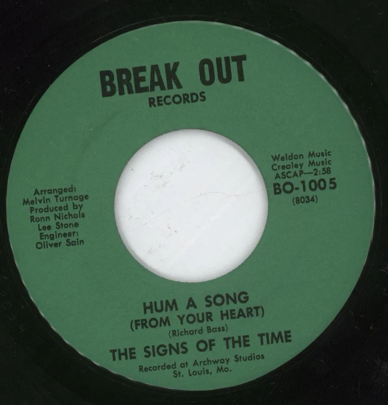 The Signs Of The Time Hum A Song (From Your Heart) / Don't Hurt Me No More US 7" vinyl