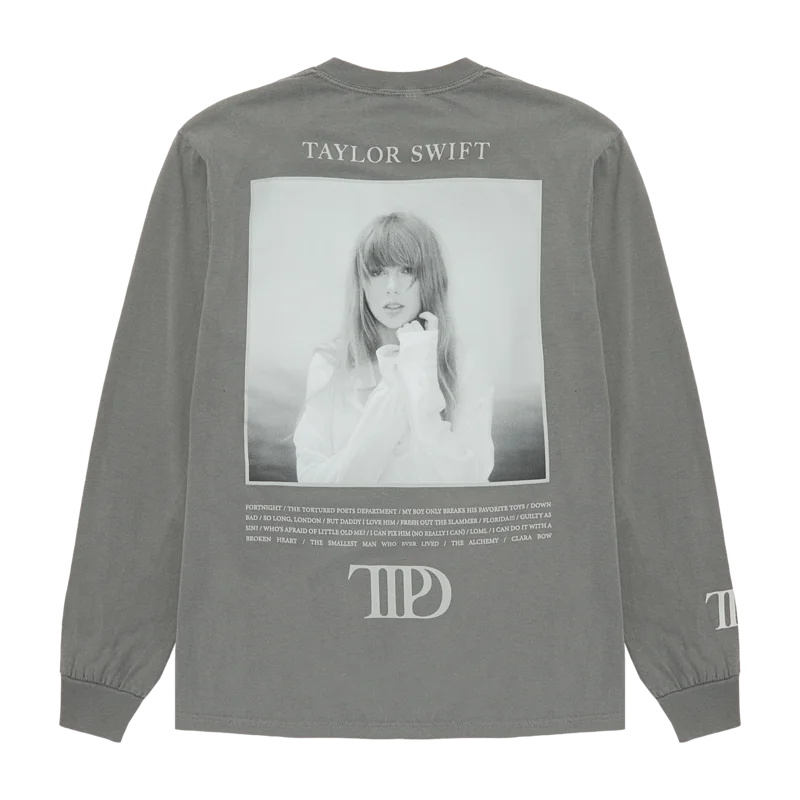 The Tortured Poets Department Gray Photo Long Sleeve T-Shirt