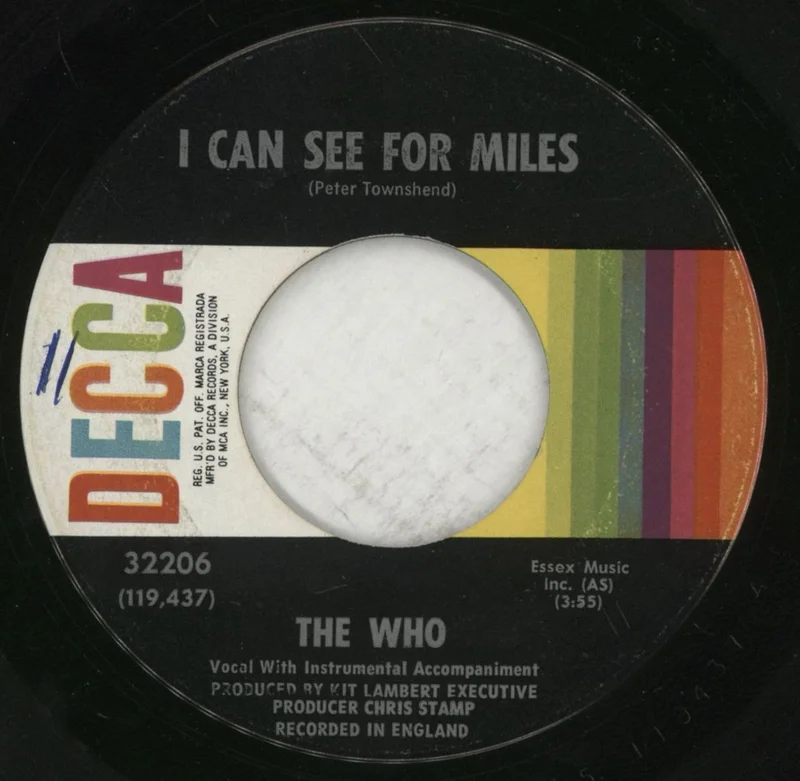 The Who I Can See For Miles US 7" vinyl
