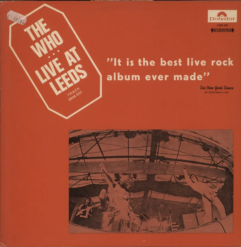 The Who Live At Leeds 3rd Israeli Vinyl LP