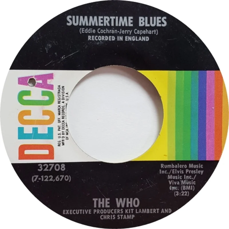 The Who Summertime Blues - Deletion hole US 7" vinyl