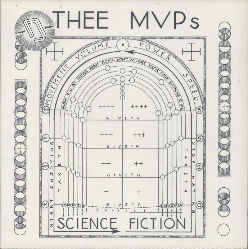 Thee MVPs Science Fiction - Blue Splatter Vinyl - Autographed + Slipmat UK Vinyl LP