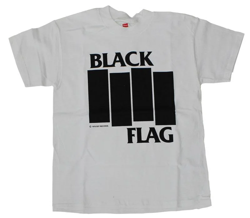Toddler Black Flag Bars & Logo T-Shirt White