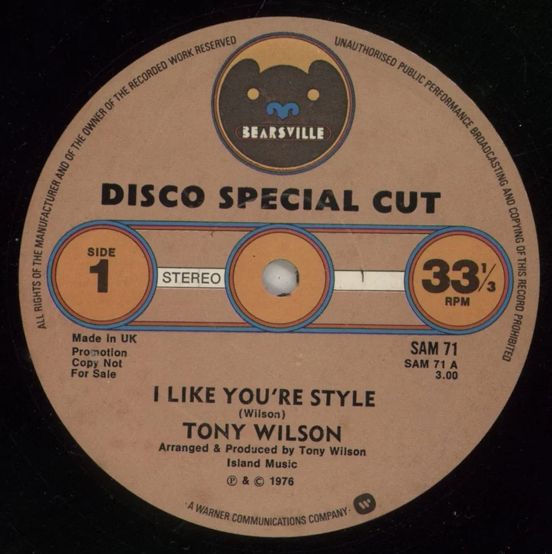 Tony Wilson (70S) I Like Your Style UK Promo 12" vinyl