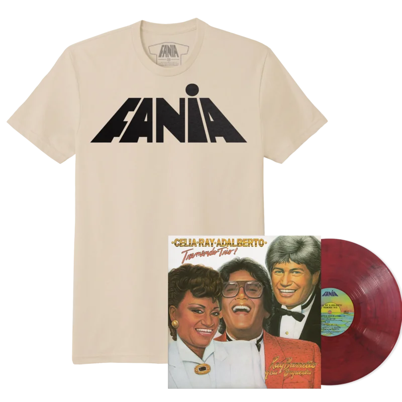 Tremendo Trio! (Tremendo Rojo LP Fania Exclusive) + Fania Retro Logo T-Shirt Bundle