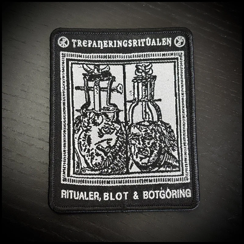 TREPANERINGSRITUALEN: official deluxe/limited RITUALER, BLOT & BOTGORING patch Black border patch