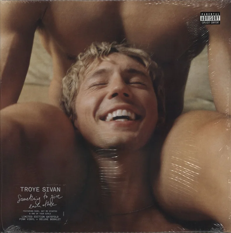 Troye Sivan Something To Give Each Other - Baby Pink Vinyl + Autographed Postcard UK Vinyl LP